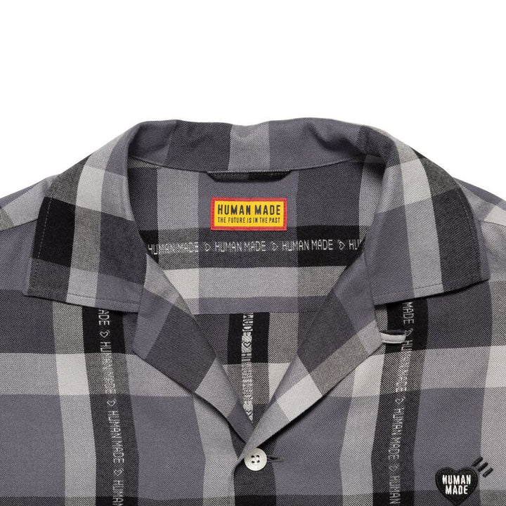 Open Collar Check Shirt