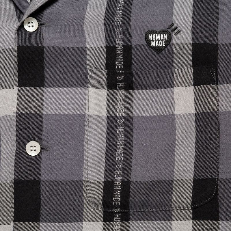 Open Collar Check Shirt