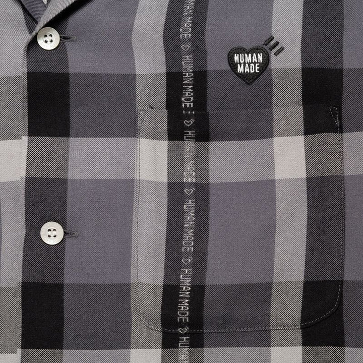 Open Collar Check Shirt