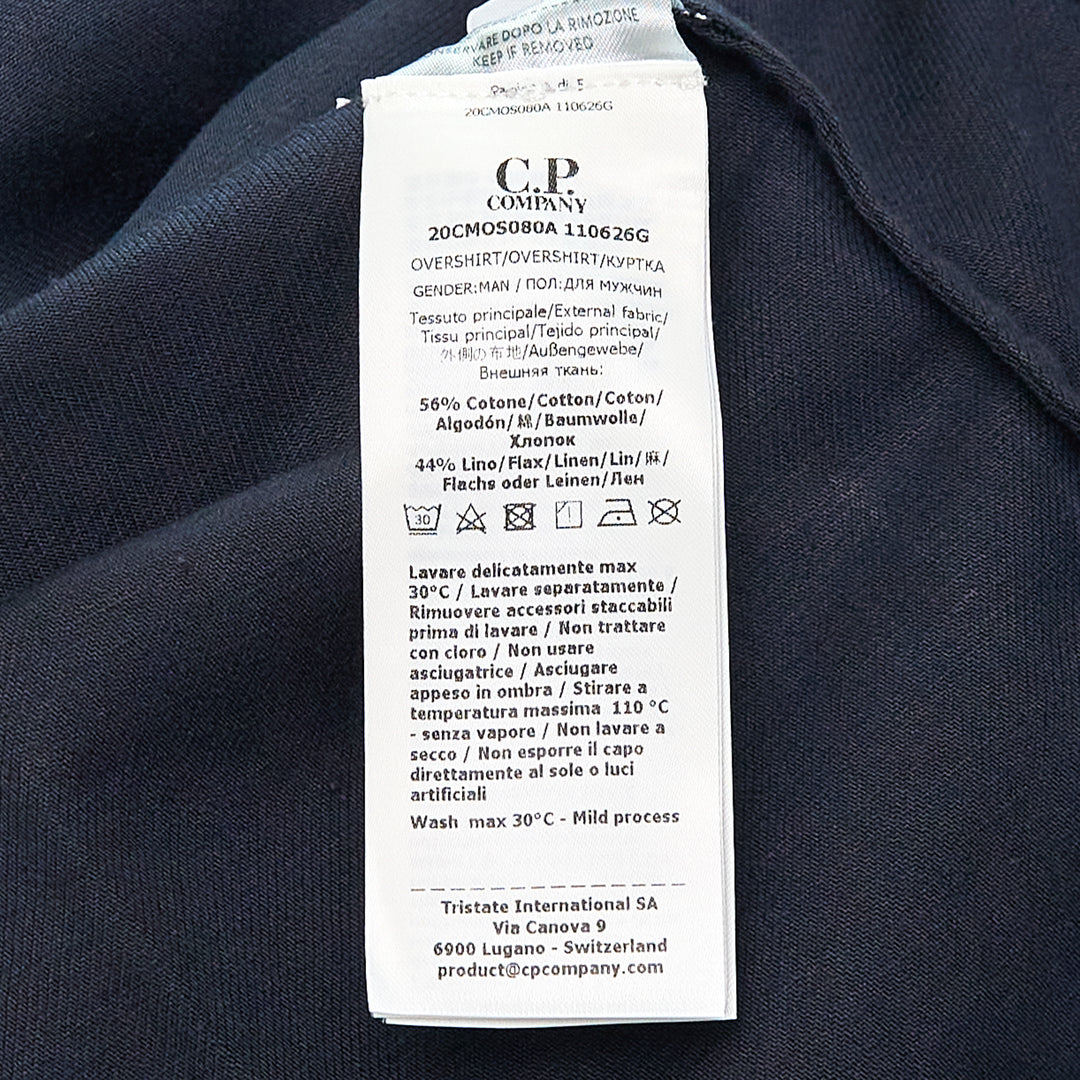 C.P. Company Cotton Linen Zipped Lens Overshirt – Available at Club 21, Official Retailer in Singapore, Malaysia & Thailand with Global Shipping Online