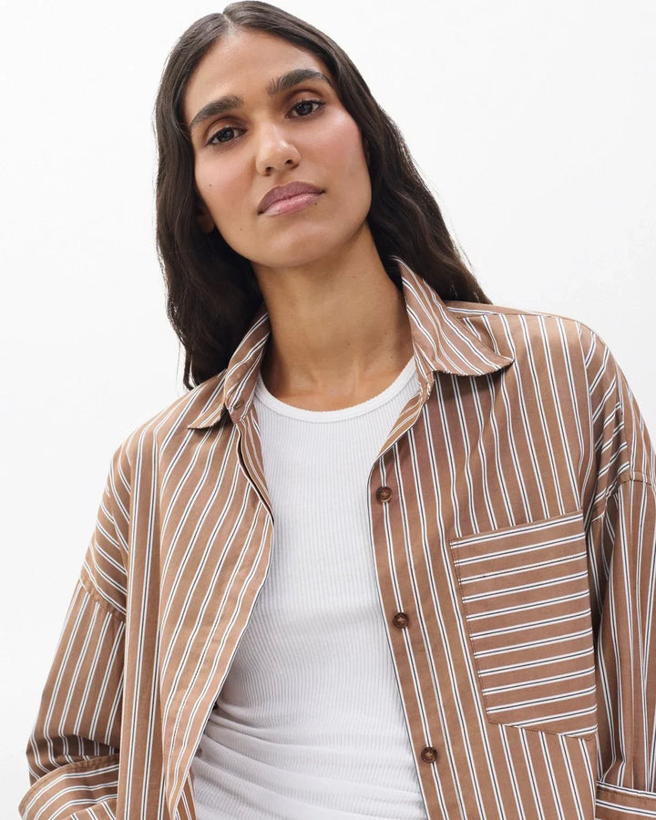 Marin Cropped Striped Shirt