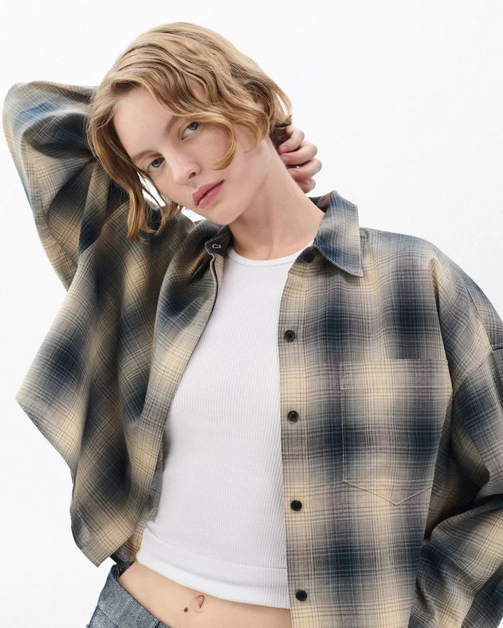 Marin Cropped Plaid Shirt