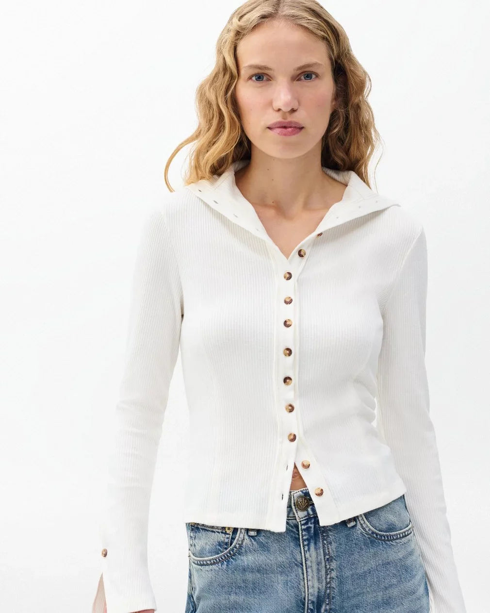 Knit Rib Button Cardigan