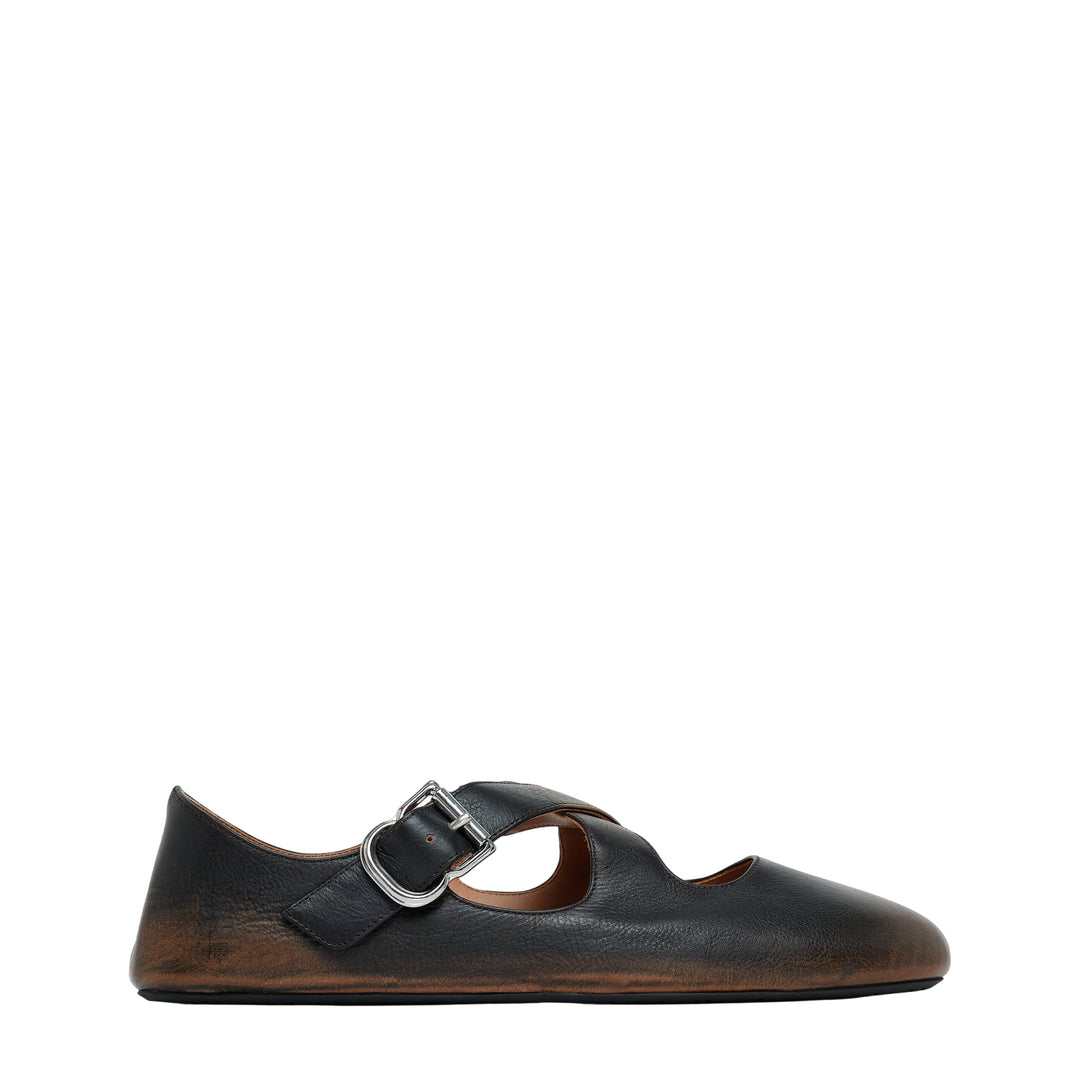 ALAIA Ballet Flats Treated Calfskin – Available at Club 21, Official Retailer in Singapore, Malaysia & Thailand with Global Shipping Online