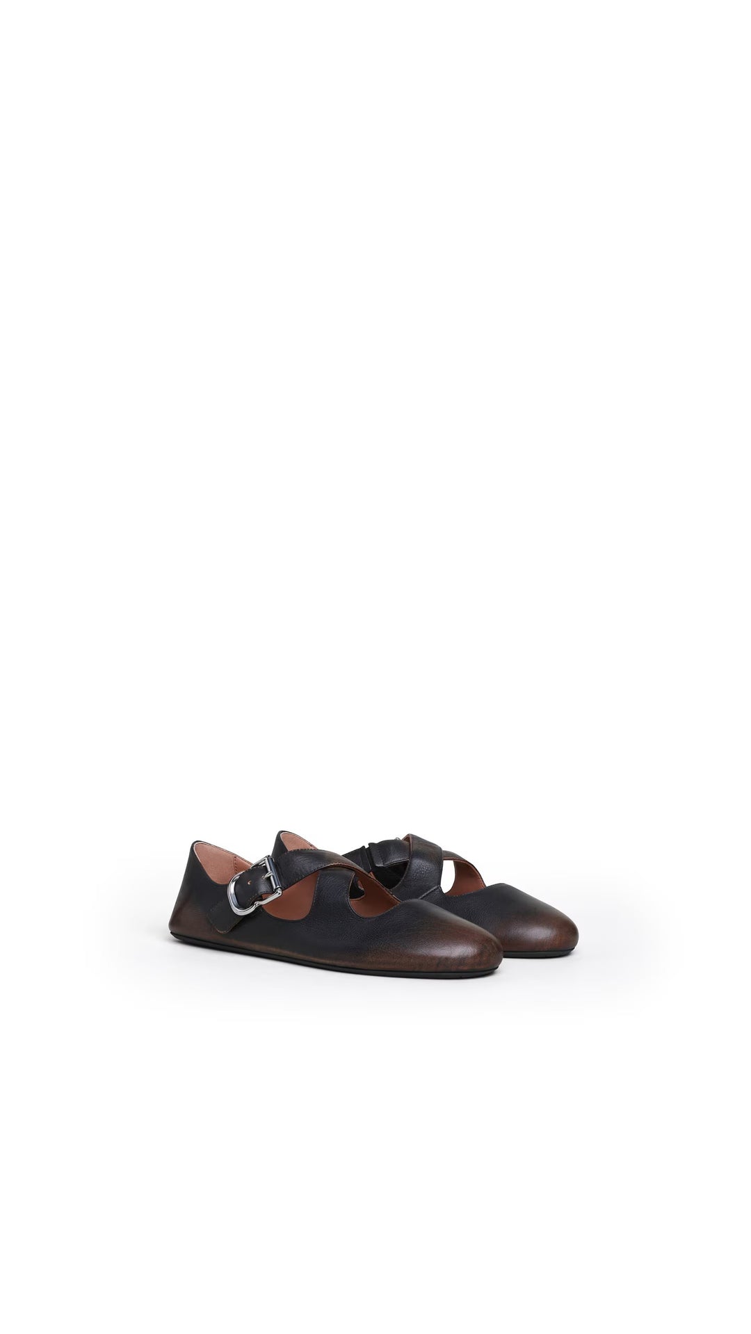 Ballet Flats Treated Calfskin