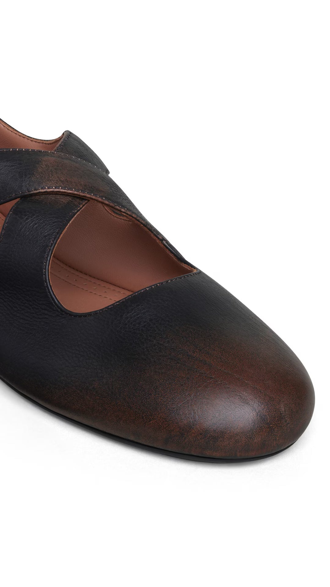 Ballet Flats Treated Calfskin