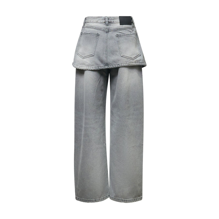 Asymmetrical Skirt Jean