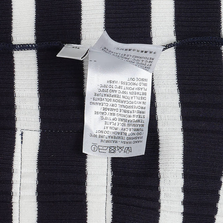 Striped Rib Scallop Edge Tee
