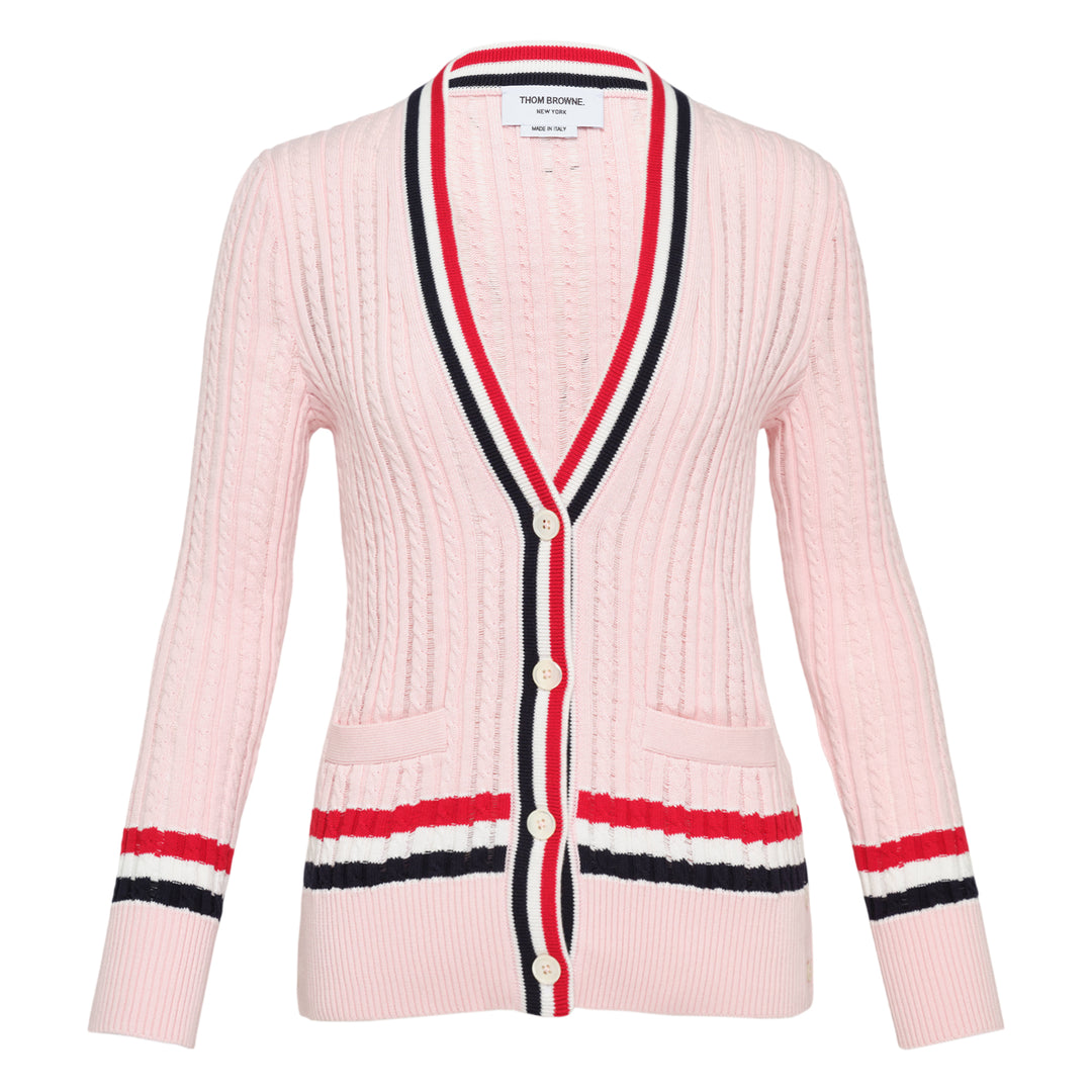 Thom Browne Baby Ladder Cable V Neck Cardigan – Available at Club 21, Official Retailer in Singapore, Malaysia & Thailand with Global Shipping Online