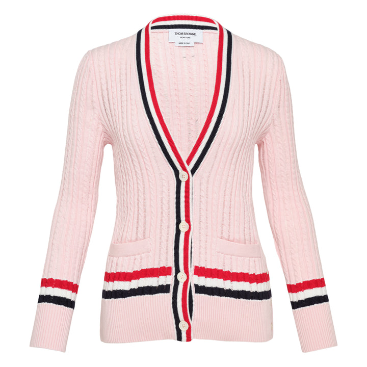 Thom Browne Baby Ladder Cable V Neck Cardigan – Available at Club 21, Official Retailer in Singapore, Malaysia & Thailand with Global Shipping Online