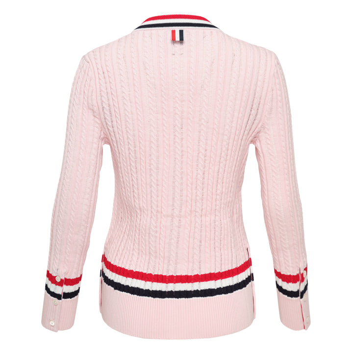 Thom Browne Baby Ladder Cable V Neck Cardigan – Available at Club 21, Official Retailer in Singapore, Malaysia & Thailand with Global Shipping Online