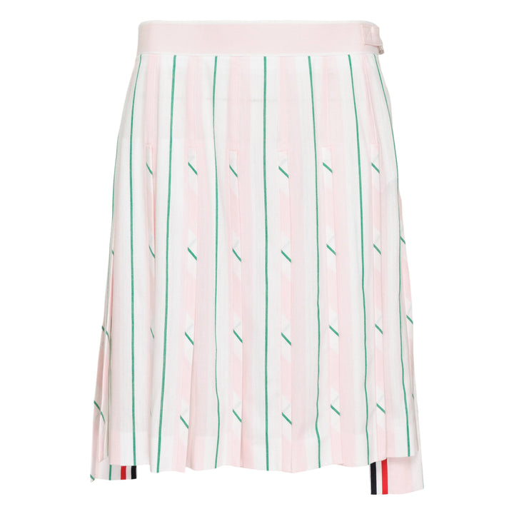 Pleated Striped Mini Skirt