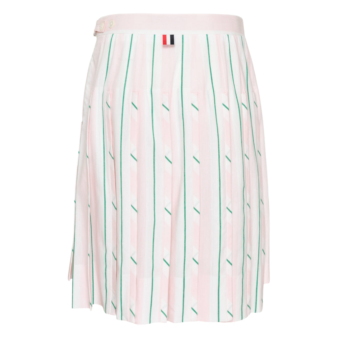 Pleated Striped Mini Skirt