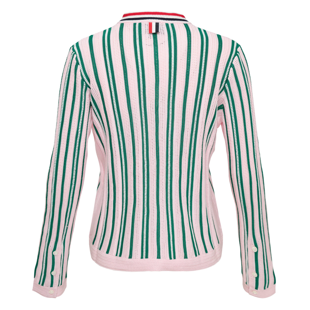 Thom Browne Crochet Stitch Striped Cardigan – Available at Club 21, Official Retailer in Singapore, Malaysia & Thailand with Global Shipping Online