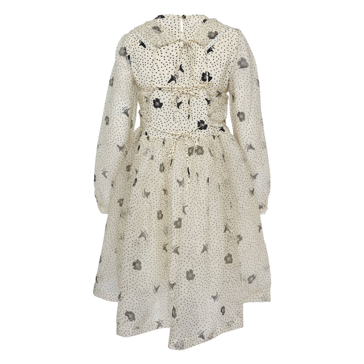 Silk Print Long Sleeve Dress