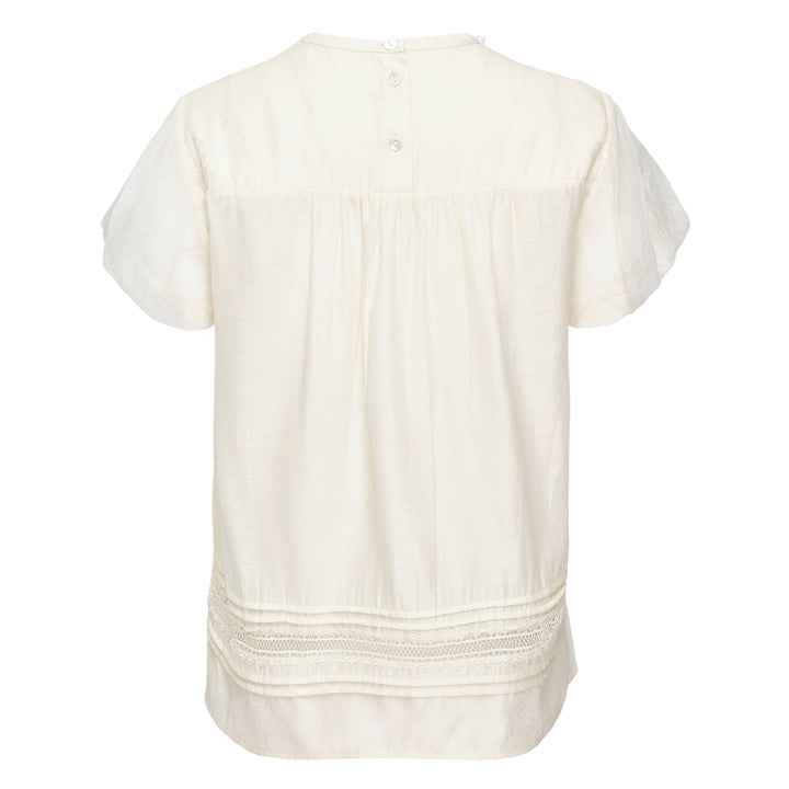 Lace Trim Pin-Tucks Top