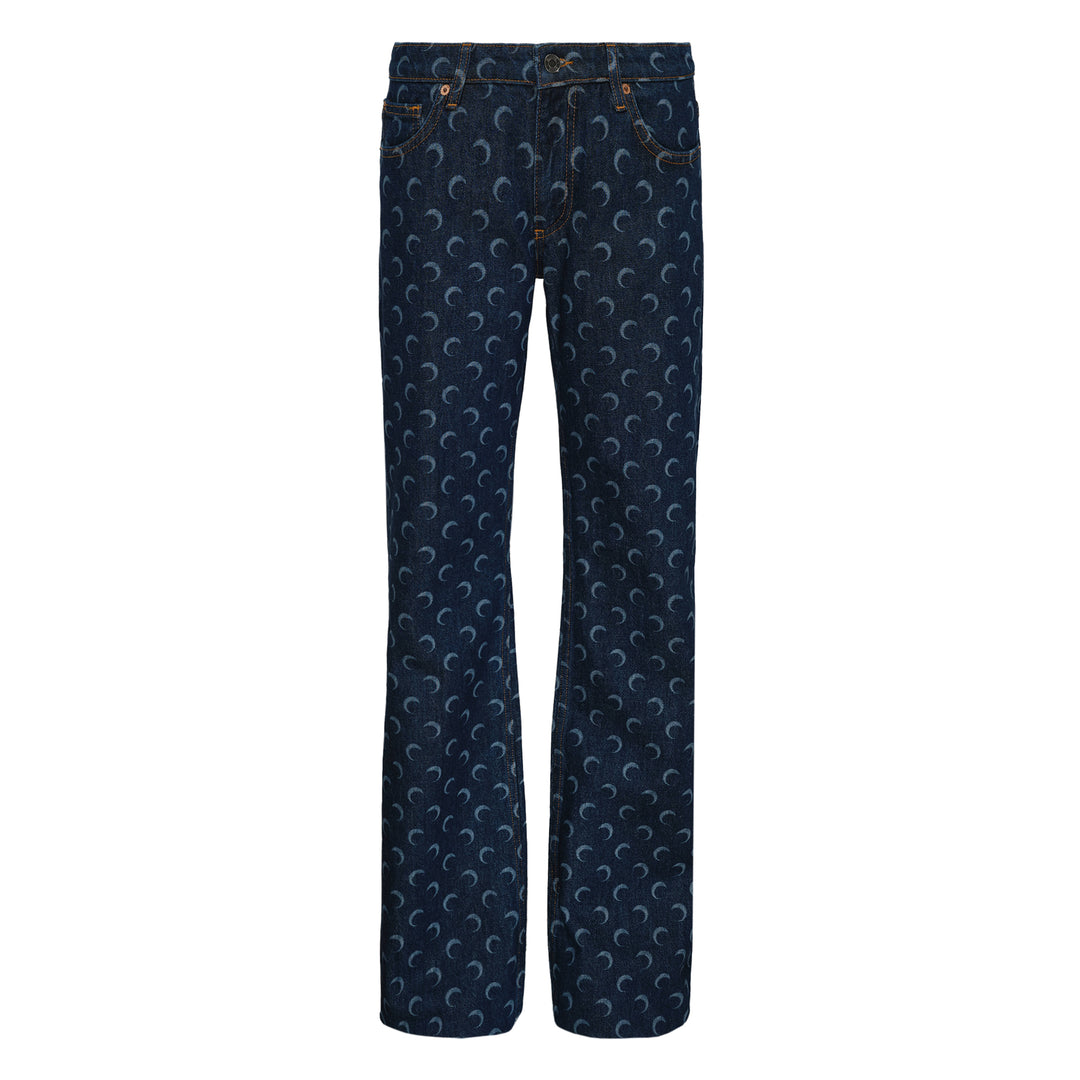 Marine Serre Midnight Blue Denim Flare Jeans – Available at Club 21, Official Retailer in Singapore, Malaysia & Thailand with Global Shipping Online