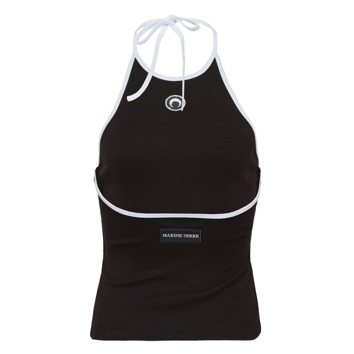 Marine Serre Moon Logo Bicolor Jersey Tank – Available at Club 21, Official Retailer in Singapore, Malaysia & Thailand with Global Shipping Online