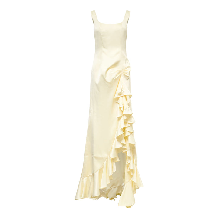 Ruffle Slit Maxi Dress