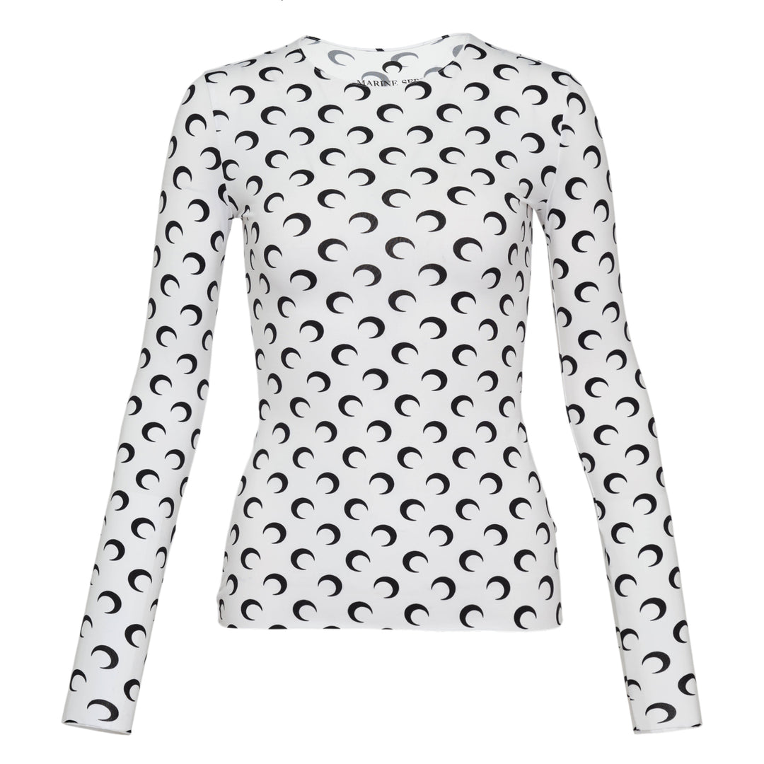 Marine Serre Moon Printed Jersey Long Sleeve Crewneck Top – Available at Club 21, Official Retailer in Singapore, Malaysia & Thailand with Global Shipping Online