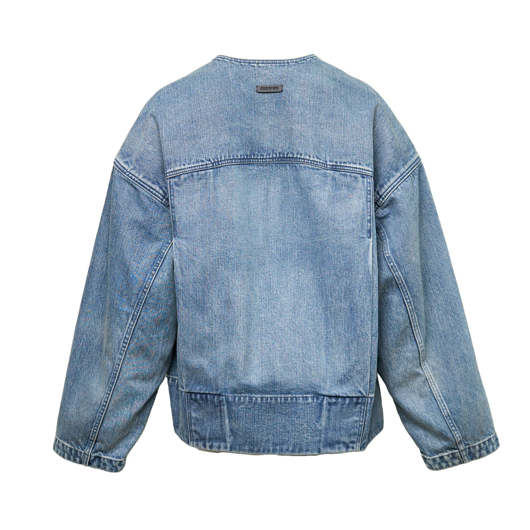 Denim Lapelless Jacket