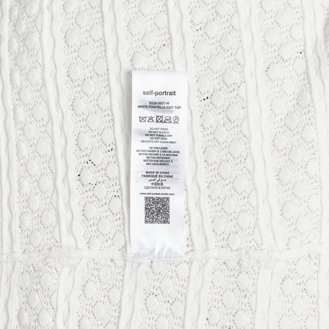 White Pointelle Knit Top