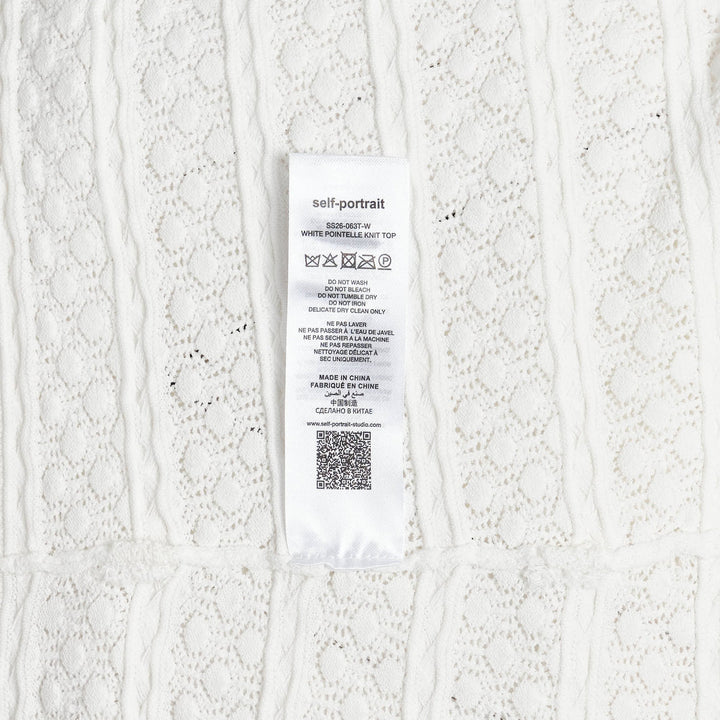 White Pointelle Knit Top