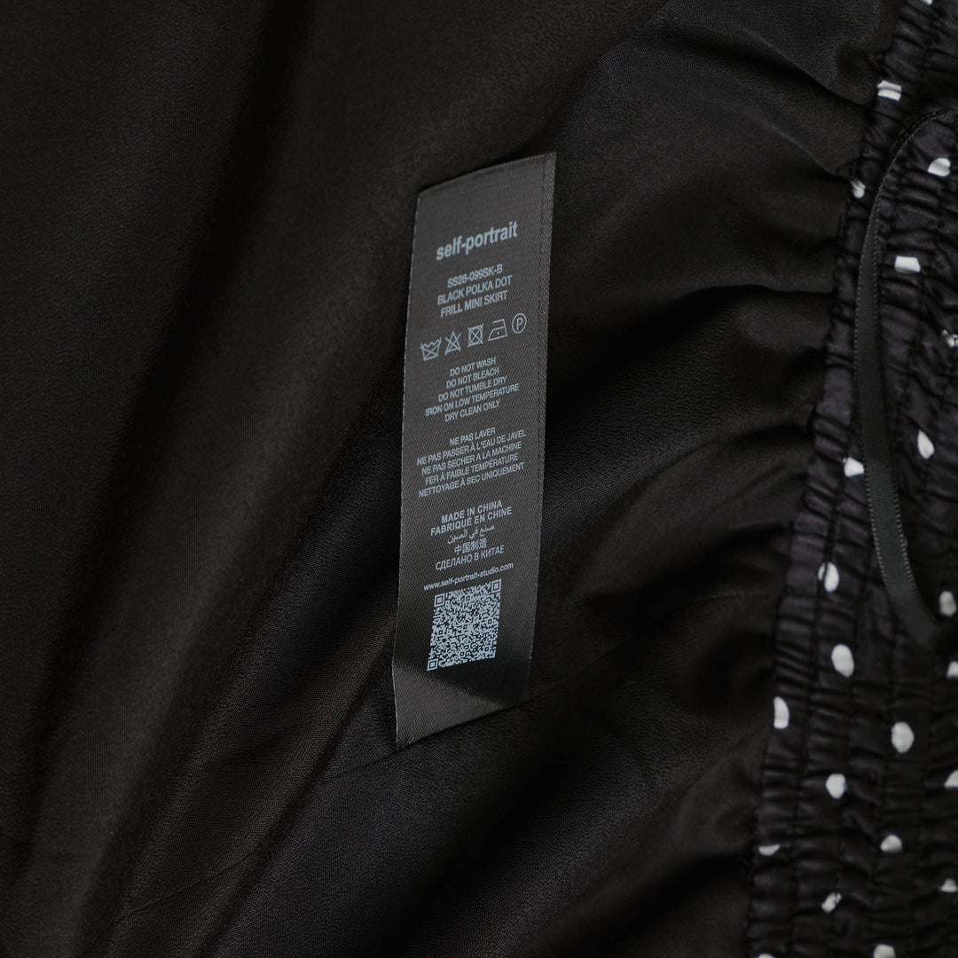 Black Polka Dot Frill Mini Skirt