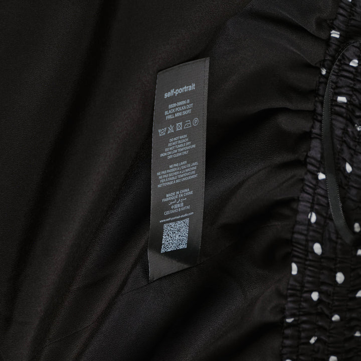 Black Polka Dot Frill Mini Skirt
