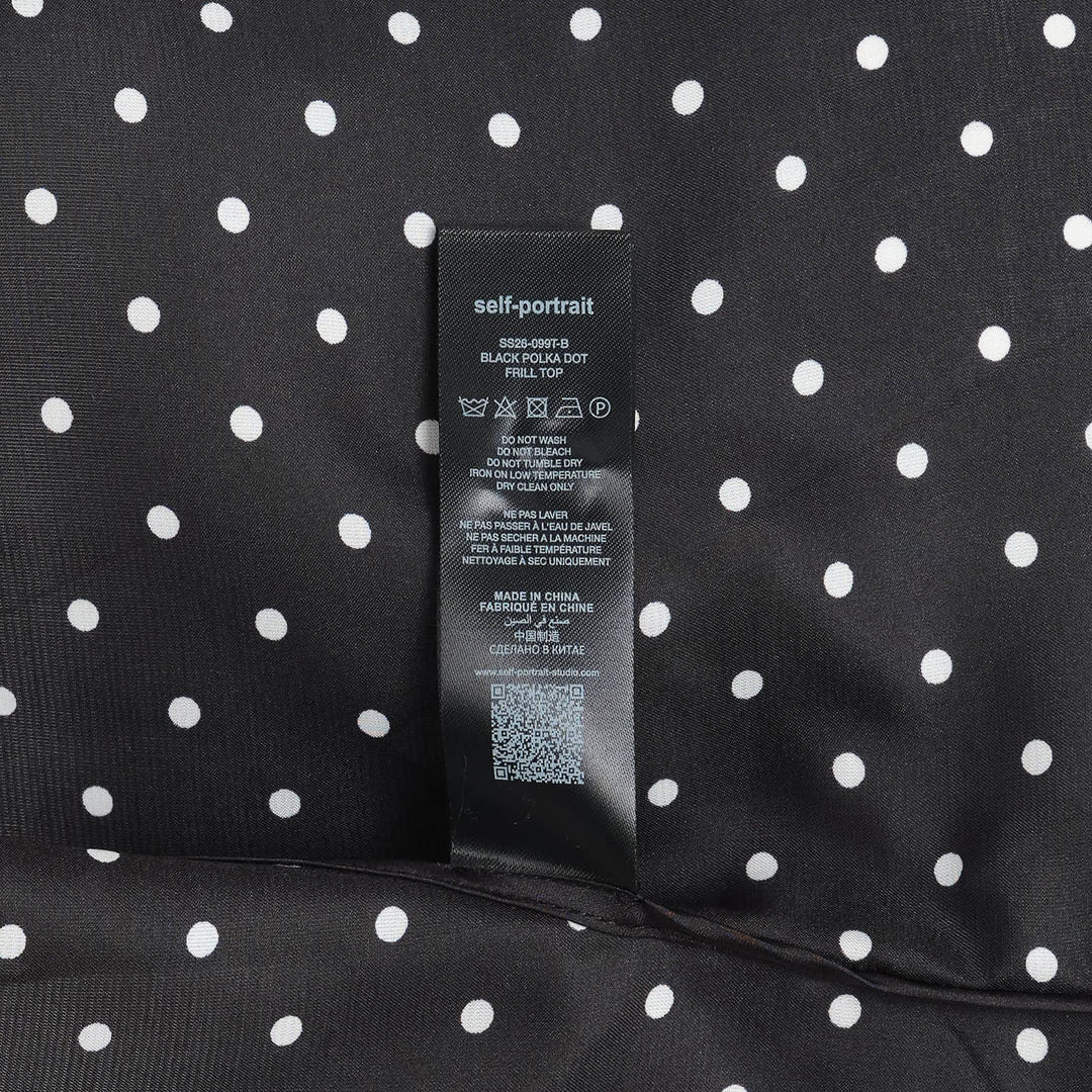 Black Polka Dot Frill Top