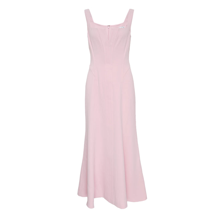 Pink Crepe Midi Dress