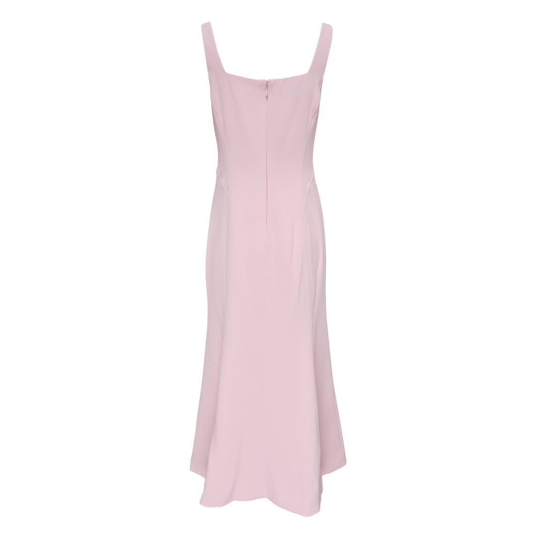 Pink Crepe Midi Dress