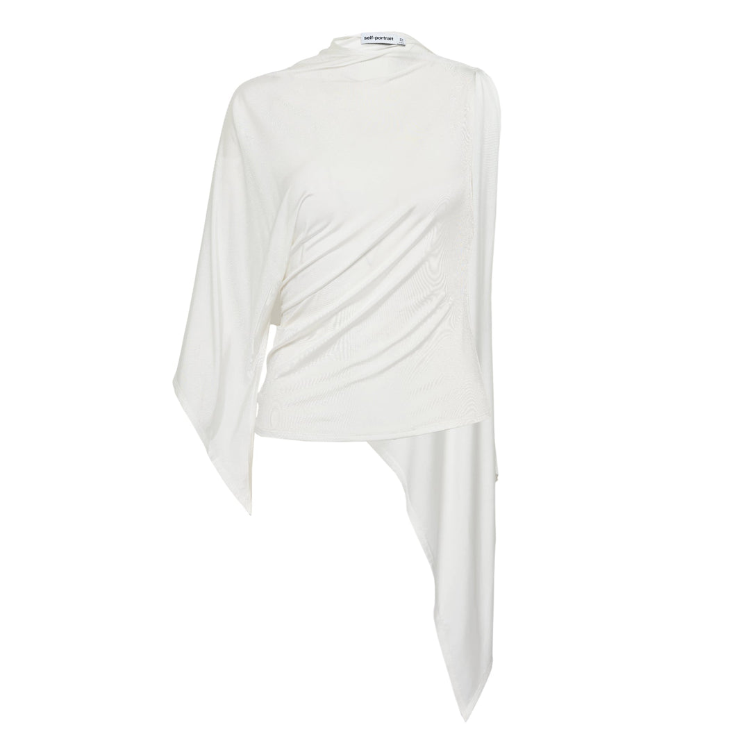 White Jersey Drape Top