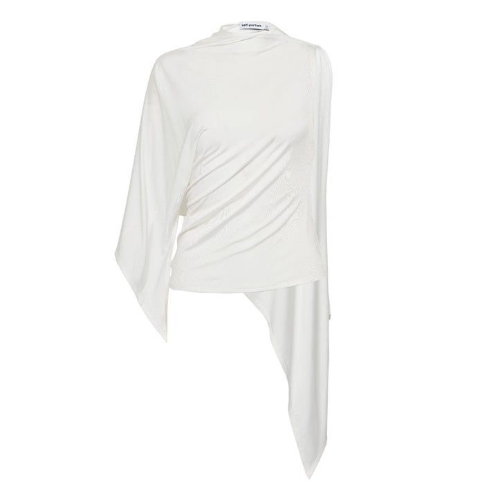 White Jersey Drape Top