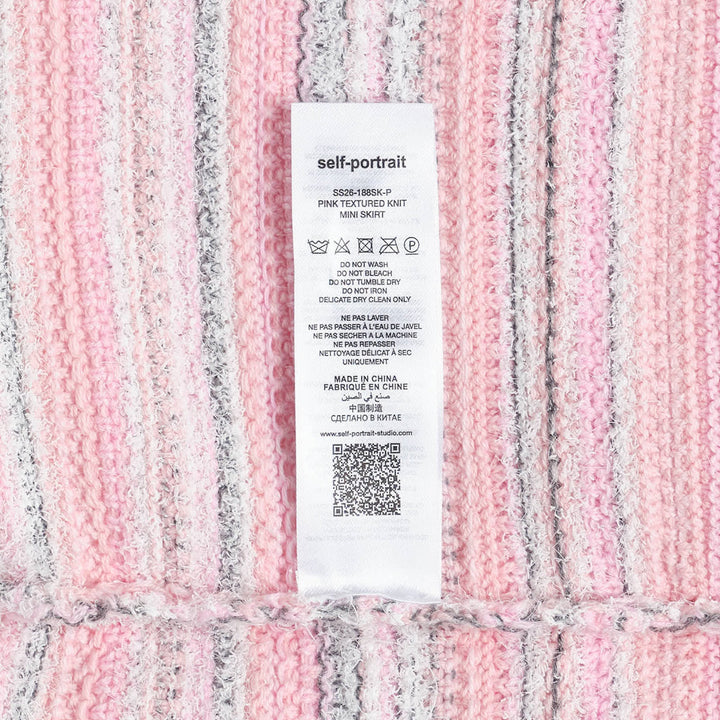 Pink Textured Knit Mini Skirt