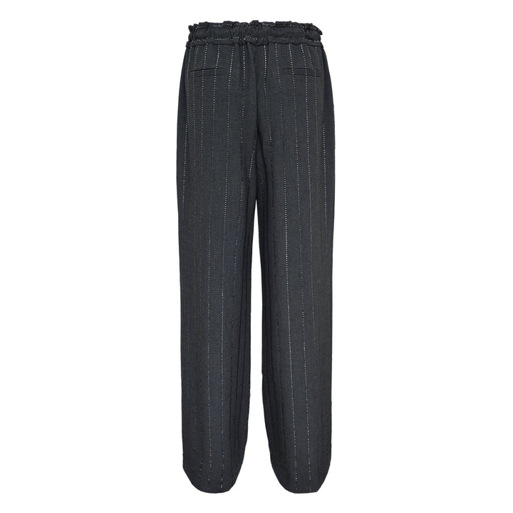 Grey Rhinestone Pinstripe Trousers