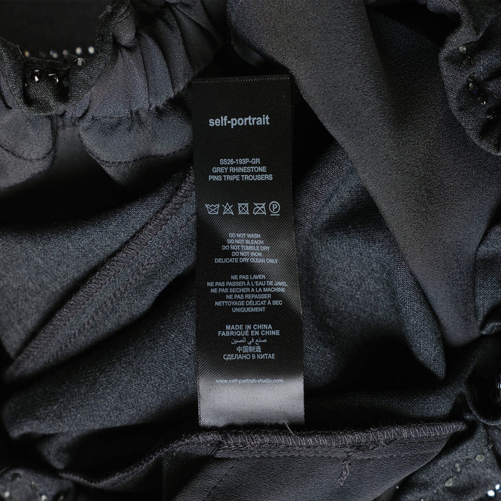 Grey Rhinestone Pinstripe Trousers