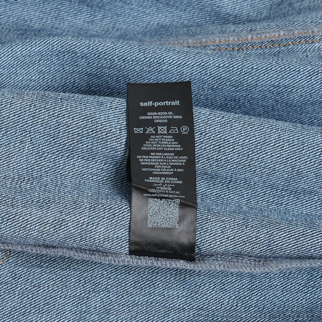 Denim Broderie Mini Dress