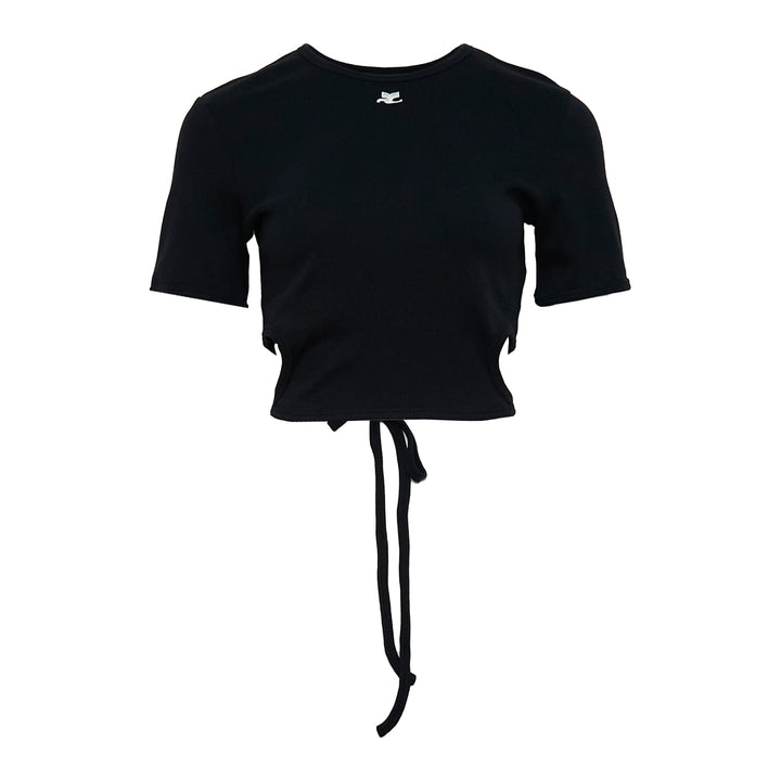 Courrèges Ribbon Cut Out Contrast T-Shirt – Available at Club 21, Official Retailer in Singapore, Malaysia & Thailand with Global Shipping Online
