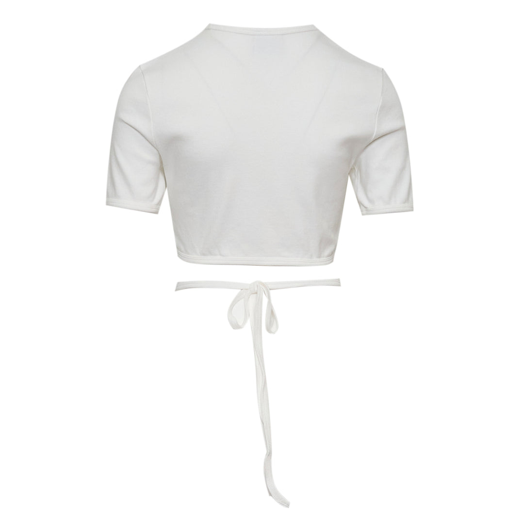 Courrèges Ribbon Cut Out Contrast T-Shirt – Available at Club 21, Official Retailer in Singapore, Malaysia & Thailand with Global Shipping Online