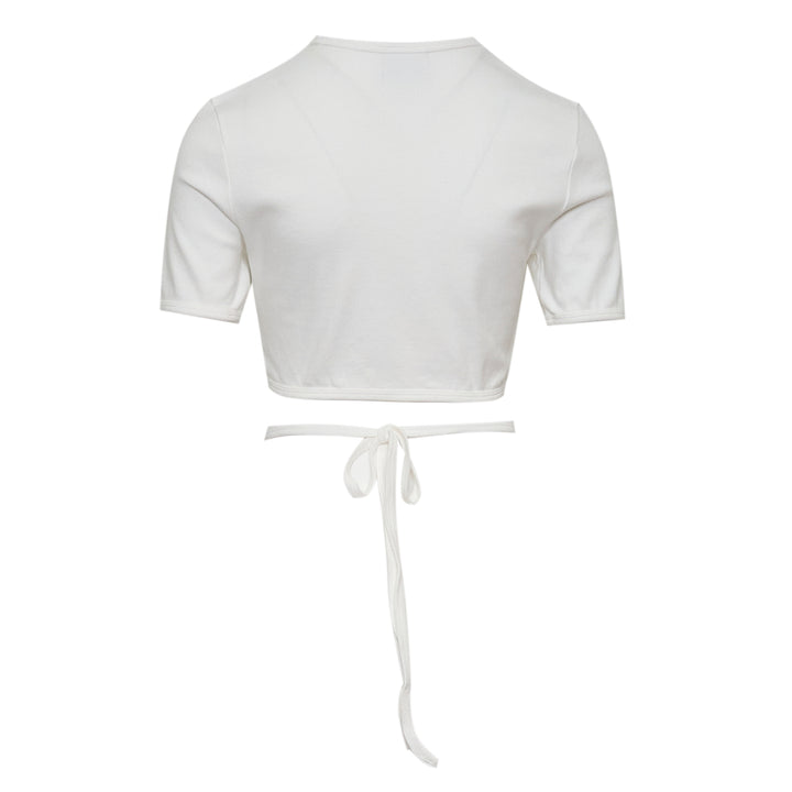 Courrèges Ribbon Cut Out Contrast T-Shirt – Available at Club 21, Official Retailer in Singapore, Malaysia & Thailand with Global Shipping Online