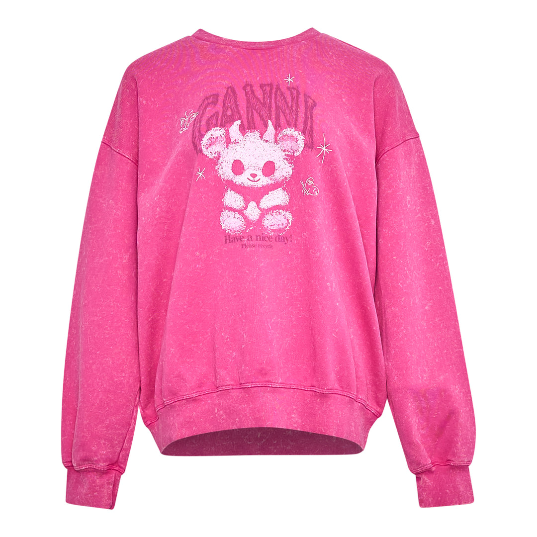 GANNI Isoli Crewneck Sweatshirt White Teddy – Available at Club 21, Official Retailer in Singapore, Malaysia & Thailand with Global Shipping Online