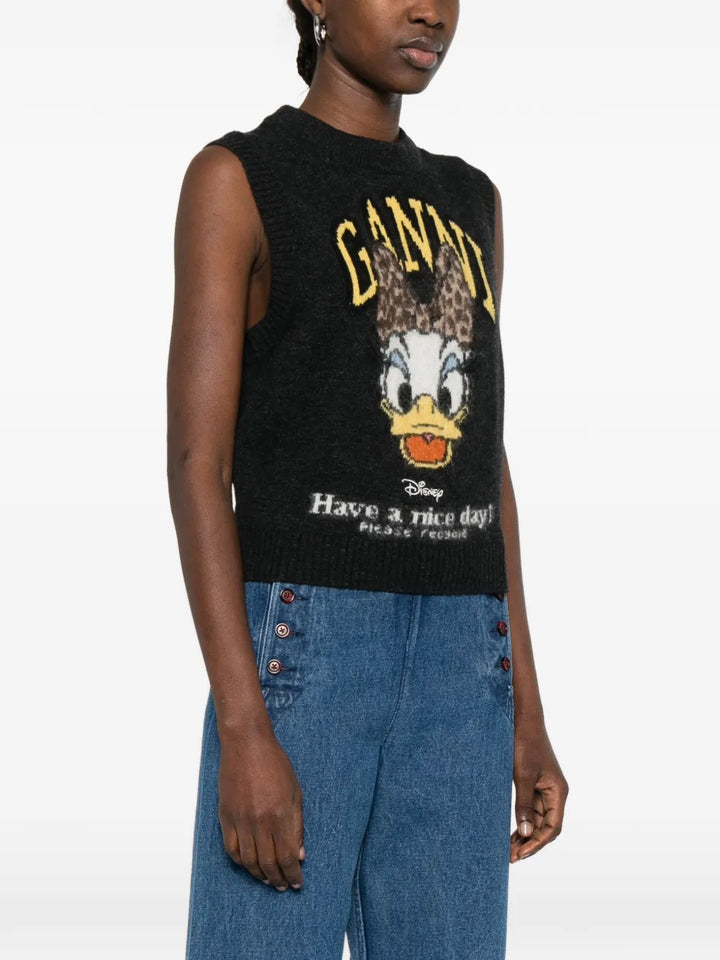 Graphic Wool Vest Daisy