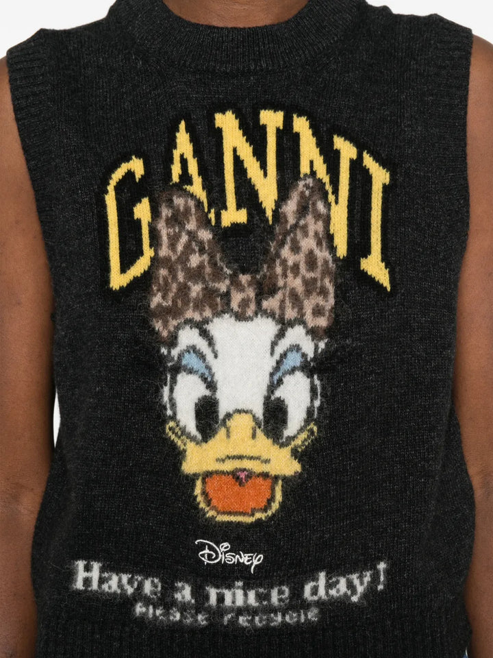 Graphic Wool Vest Daisy