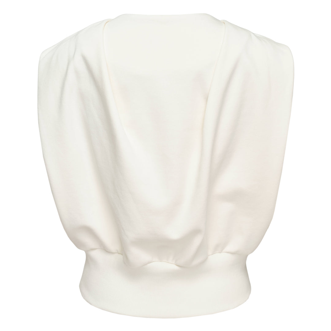 Draped Sleeveless French Terry Top