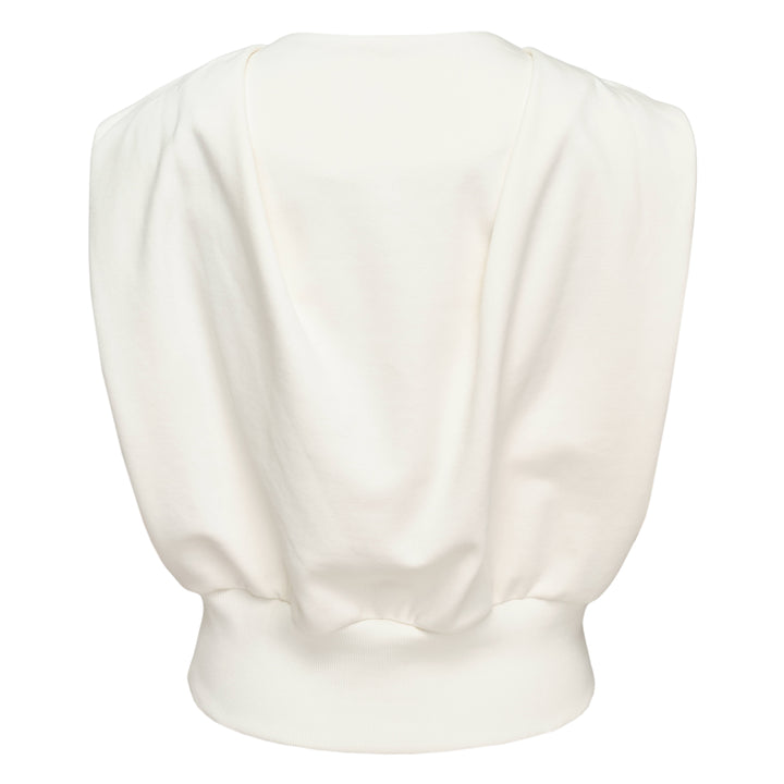 Draped Sleeveless French Terry Top