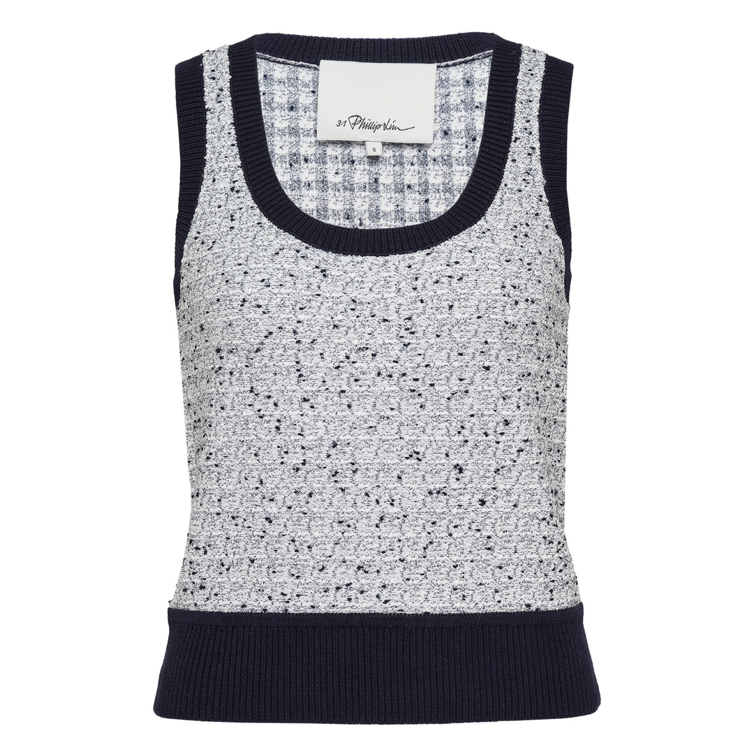 Tweed Bouclé Scoop Neck Tank