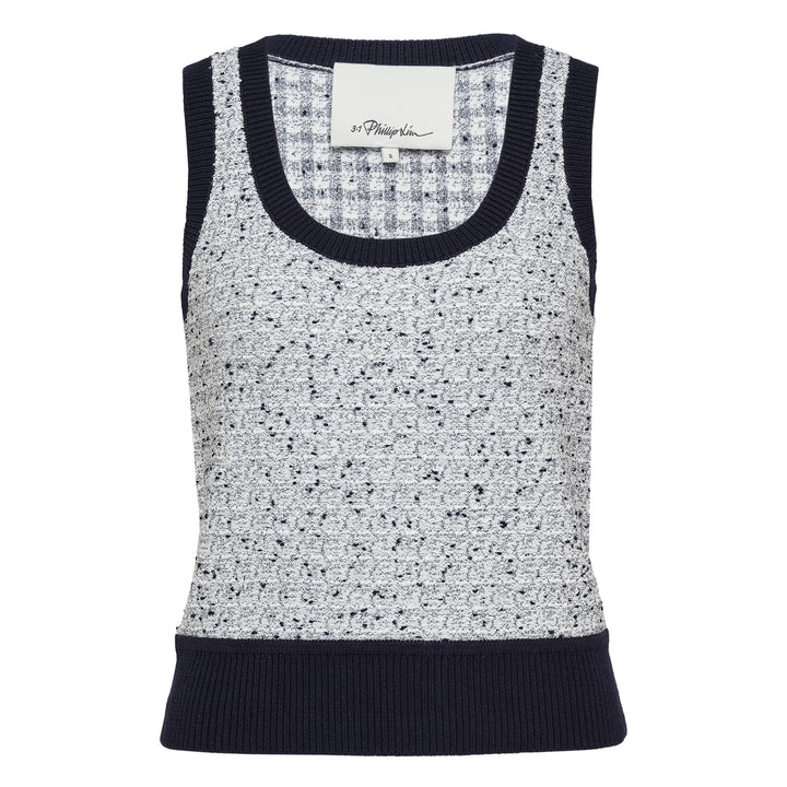 Tweed Bouclé Scoop Neck Tank