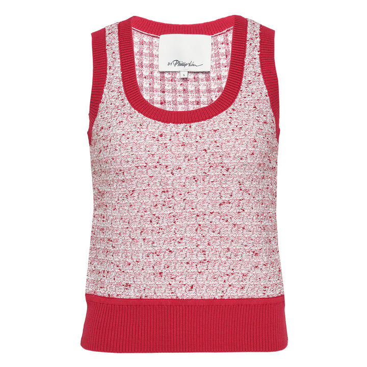 Tweed Boucle Scoop Neck Tank