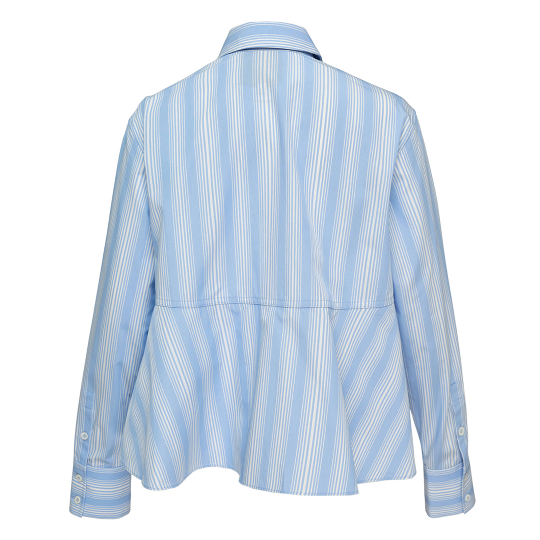 Striped Long Sleeve Shirt With Flounce
